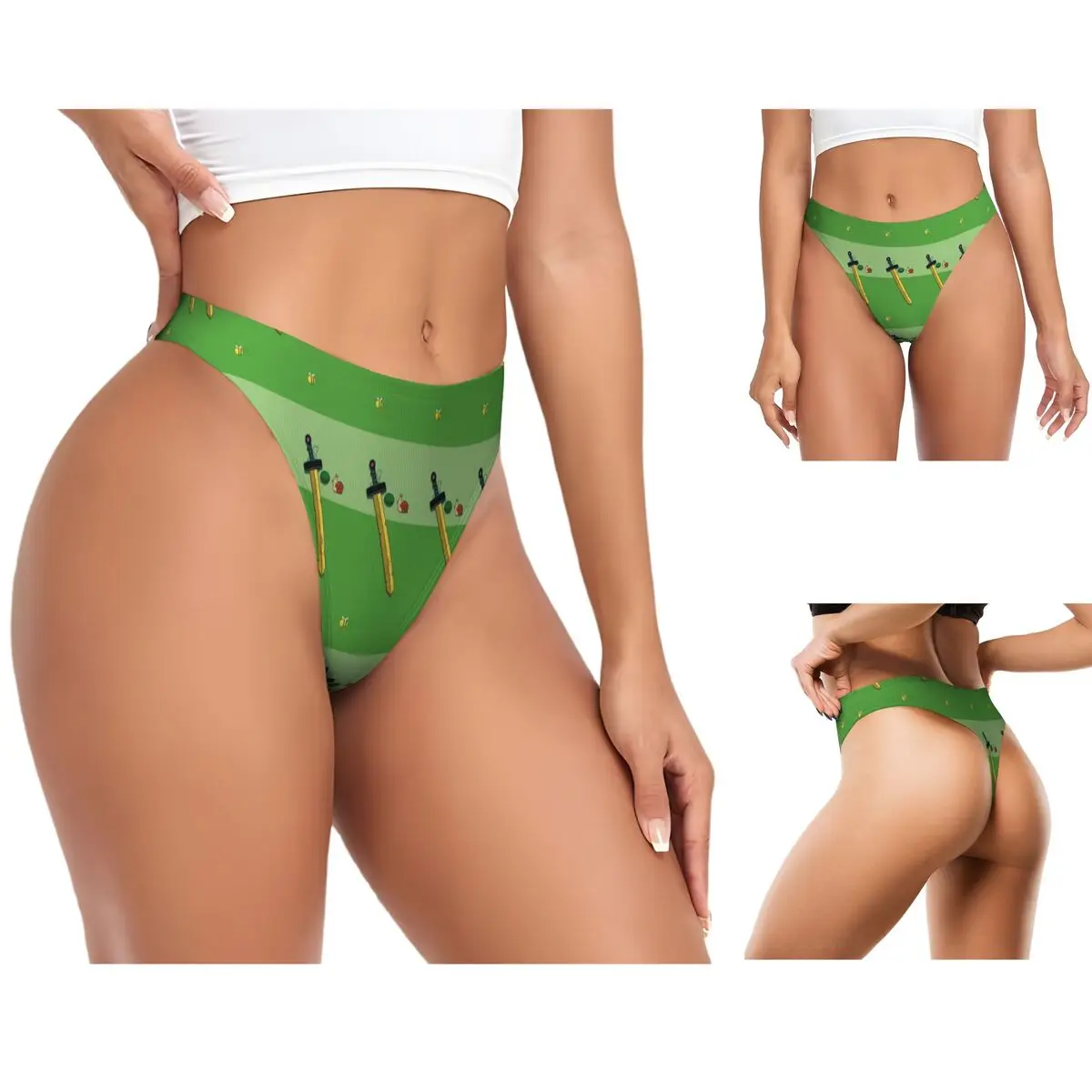 Custom Finn The Human Adventurer Backpack G-string Panties Breathable Women Stretch Thongs Comfort Underwear