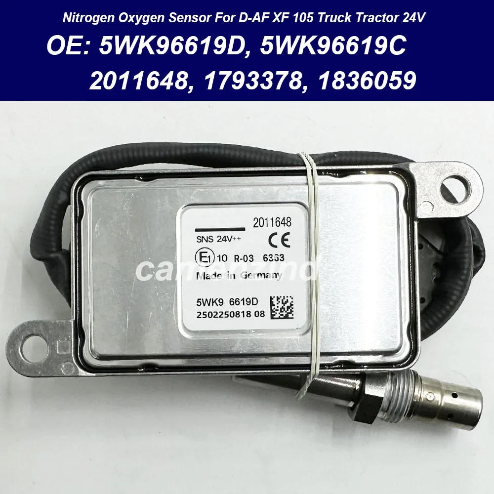

Nitrogen Oxygen Sensor NOX Sensor 5WK96619D 5WK96619C 2011648 1793378 1836059 For D-AF XF 105 Truck Tractor 24V