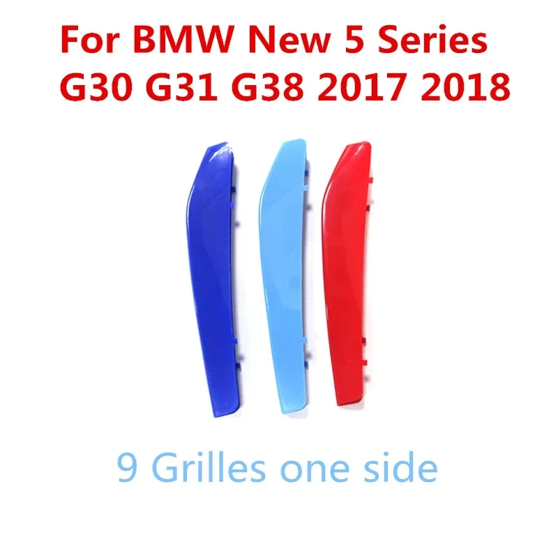 For BMW 5 Series G30 G31 G38 530i 540i 520d 530d Front Kidney Grille Strip Grill Cover Sticker 2017 2018 9 Beam Car Accessories