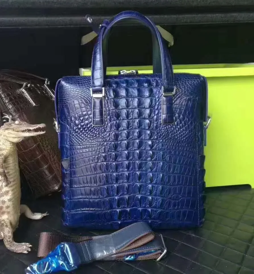 chue men handbag crocodile leather bag  leisure  business