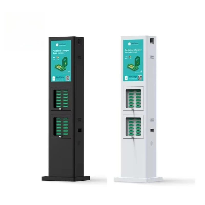 Shared Waterproof Phone Charging Kiosk Rental Station with Screen Power Station Holder Function