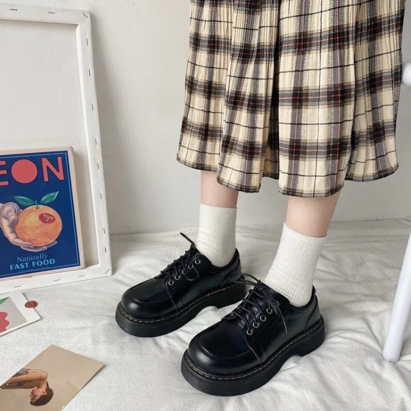 Scarpe uniformi scolastiche giapponesi Jk scarpe da studente ragazze donne Kawaii Lolita Soft Girl punta tonda lolita Platform Mary Jane shoes