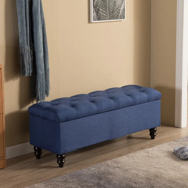 

Fabric European shoe changing sofa stool storage stool clothing store rectangular storage stool solid wood bench
