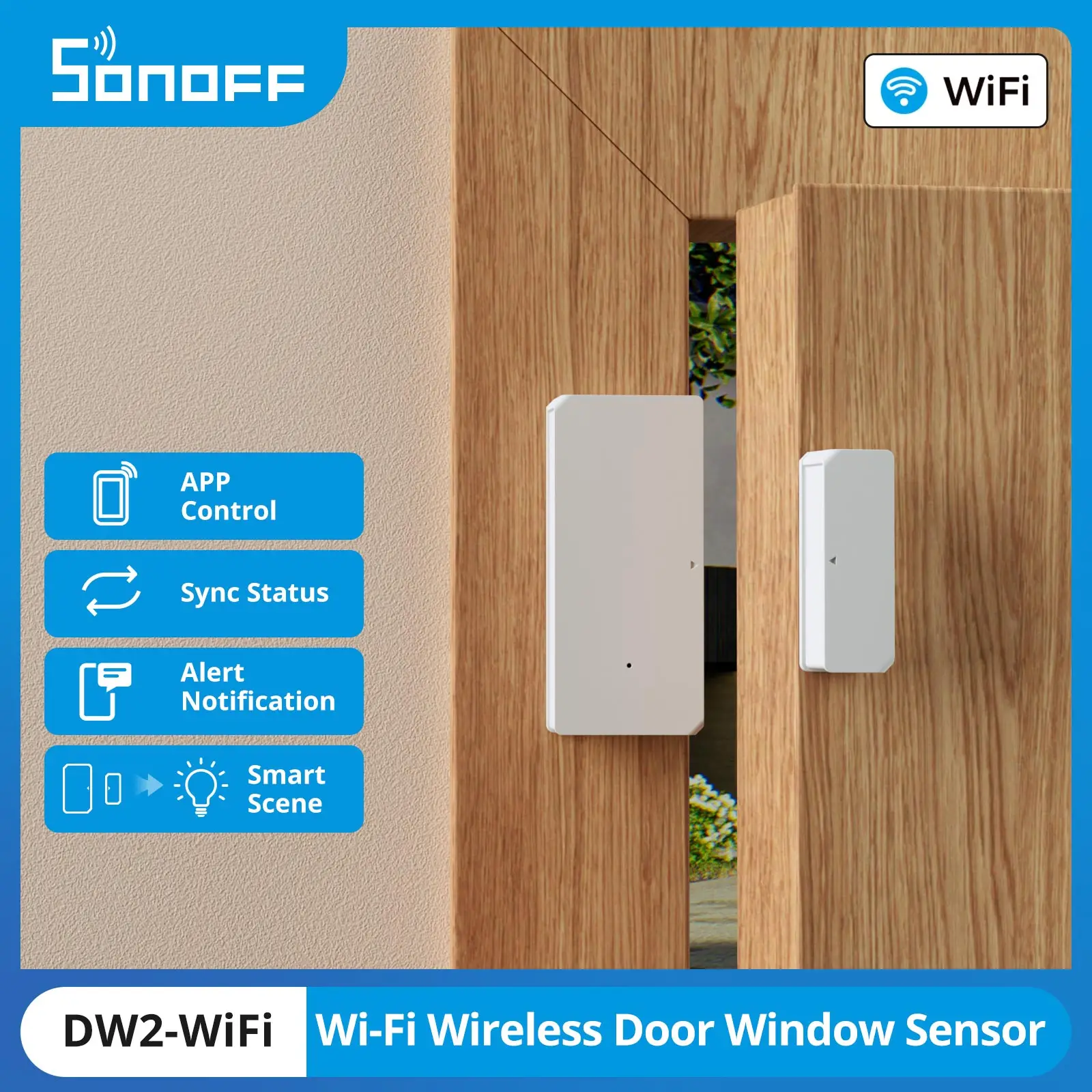 SONOFF DW2 WiFi Wireless Door/Window Sensor Detector Smart Home Security Alarm Smart Scene eWeLink APP Alert Notification