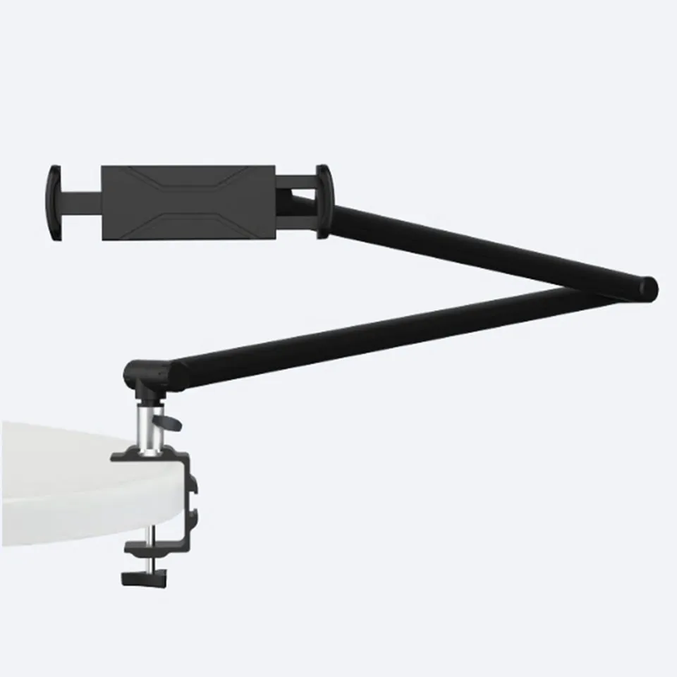 OUTMIX 360 Regulowany Metalowy Stojak Biurkowy z Długim Ramieniem, Uchwyt na Tablet do Łóżka, Biurka, Leniwy Uchwyt Wspierający do iPada 12.9, Uchwyt na Smartfona — zdjęcie produktu 6