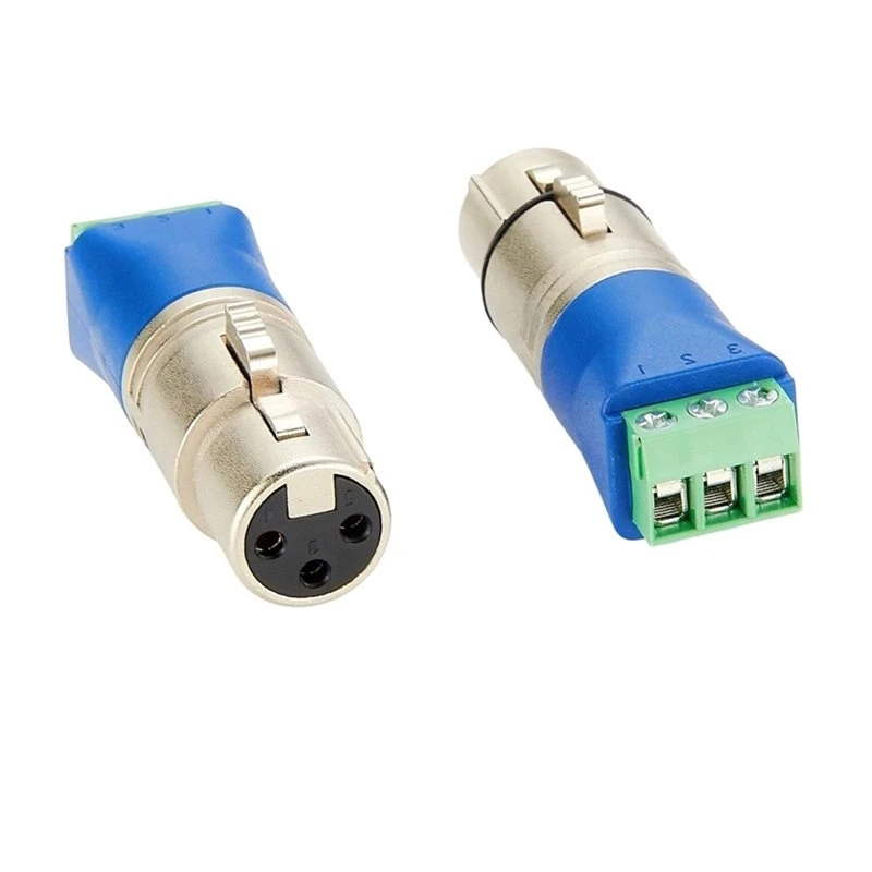 Y45A-Screw Terminal Adapter 2PCS 3-Pin Male XLR To Solderless XLR Terminal Block Microphone Audio Connector For DMX512