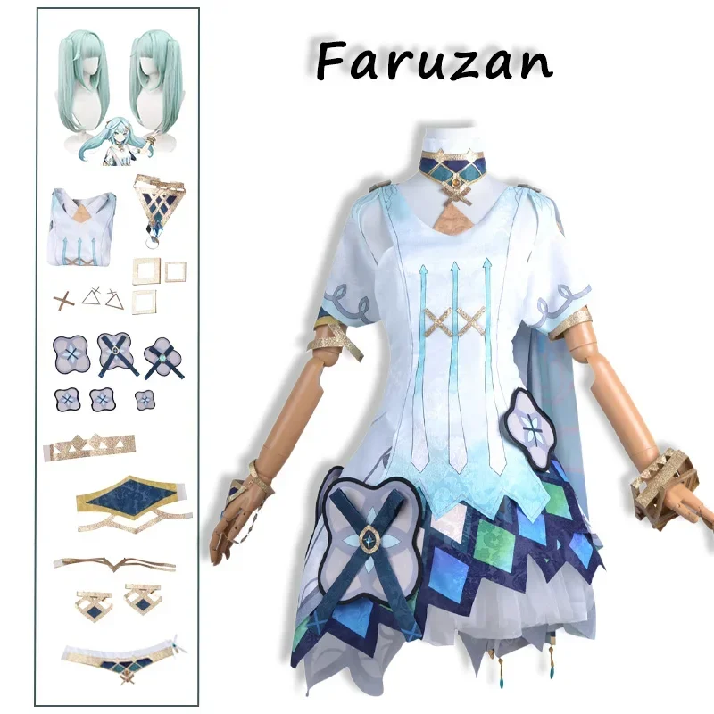 Faruzan Cosplay Genshin Impact Costume Faruzan Dress Wig  Uniform Faruzan Costume Halloween Party for Women Comic Con Anime Game