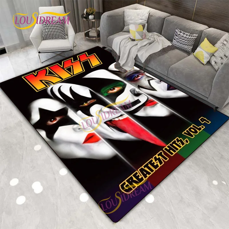 Kiss Heavy Metal Band Area Anti-Slip Mat Floor Mat Home Corridor Music Art Carpet Bedroom Indoor Outdoor Children's Door Mat.