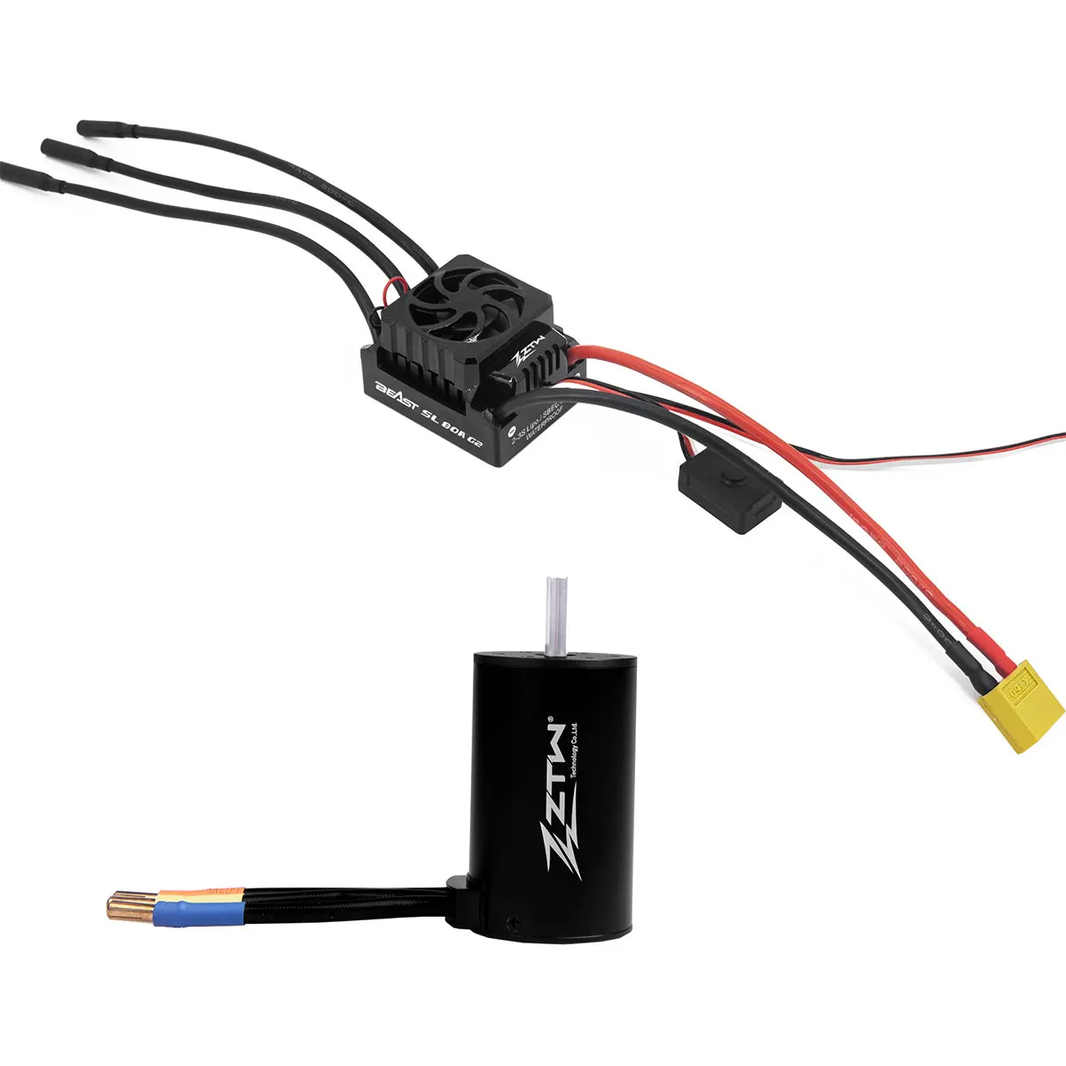 ZTW Beast G2 80A ESC 2-3S 6V/3A SBEC Waterdichte Borstelloze Sensorloze Motor 3660 3000KV/3500KV Voor 1/10e RC Auto RTR Truck Buggy