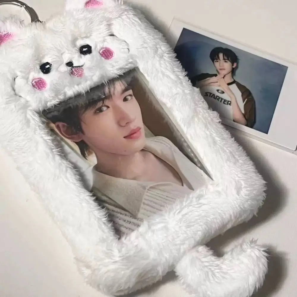 Multifunctional Photocard Case Bear/Rabbit/Chick Cute Bus Door Cards Sleeve Cartoon Idol Photos Protective Cover School Office