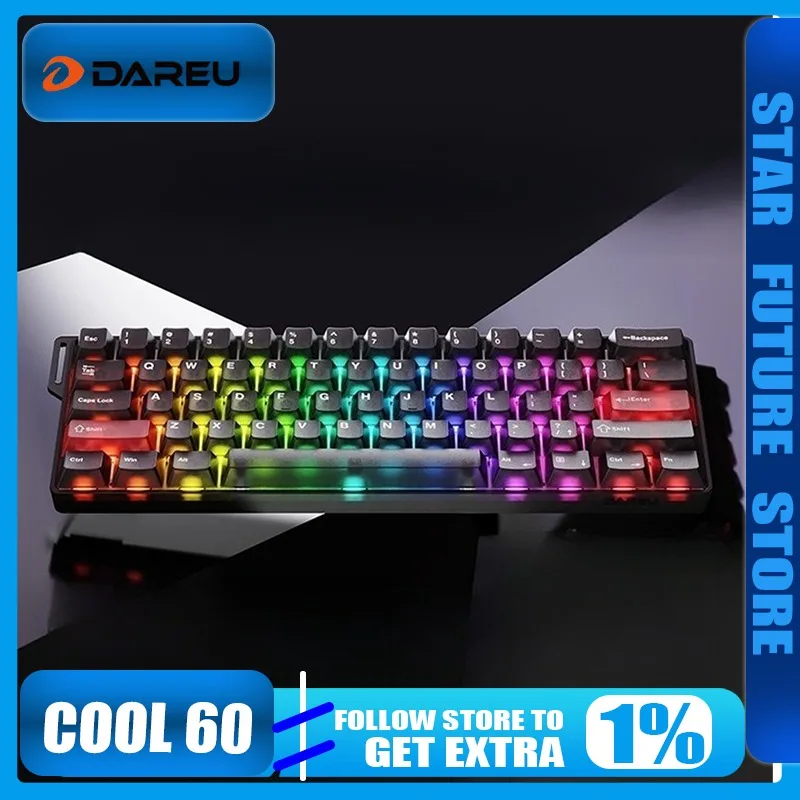 

DAREU COOL60E-спортивная клавиатура с магнитным валом, прозрачная RT, высокая производительность, точность 0,01 VocORANT CS2 Delta Actiongamediced