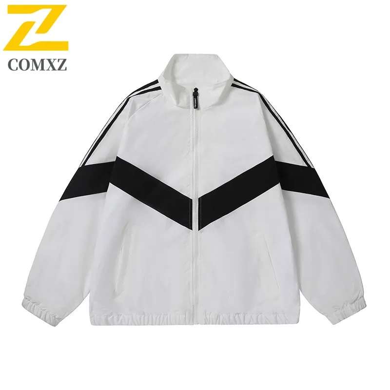 

COMXZ 2025 Мужская водонепроницаемая ветрозащитная куртка с воротником-стойкой, осенняя легкая дышащая техническая одежда, повседневное пальто, горная ветровка