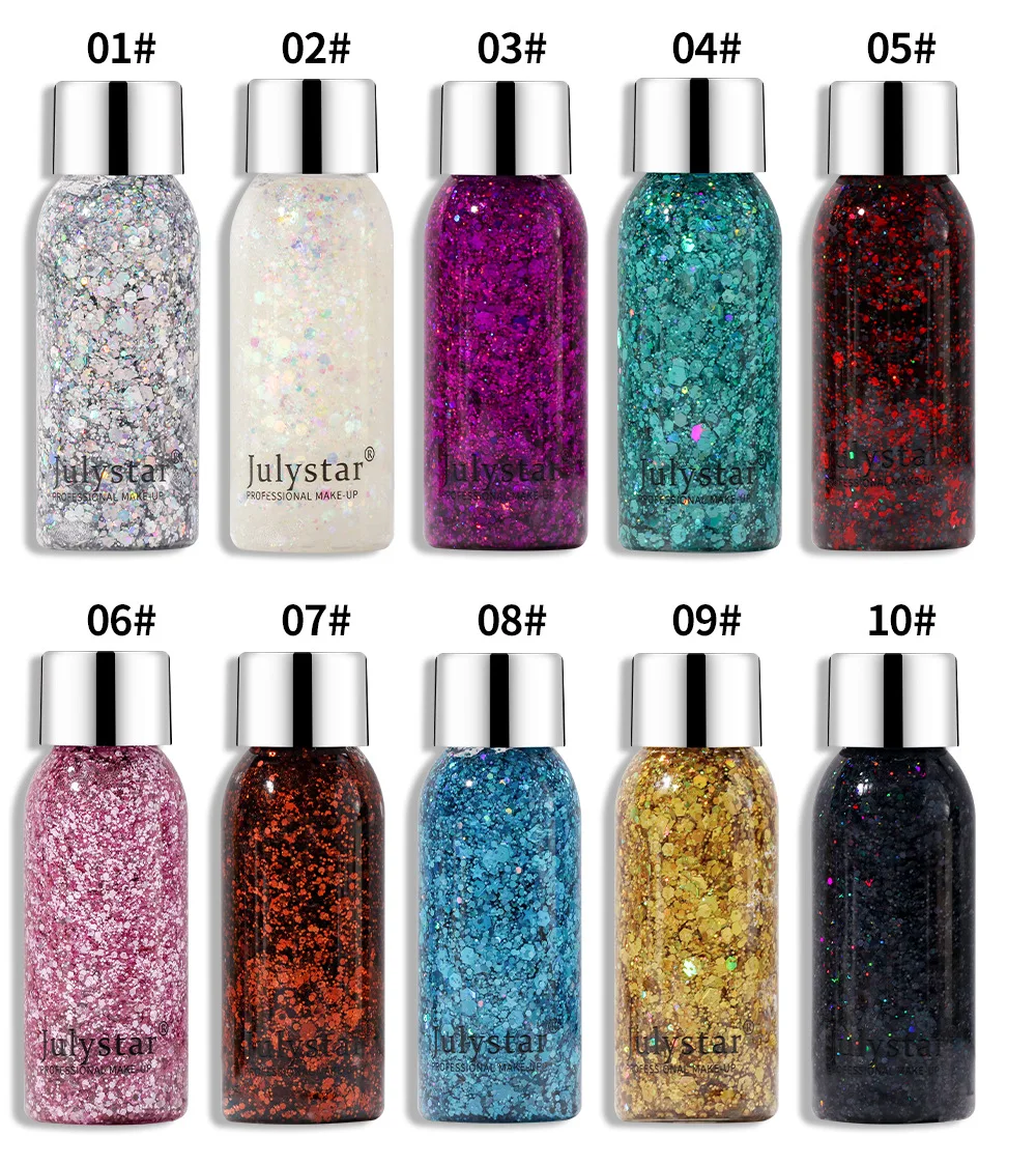 Glitter lantejoulas gel sombra creme rosto cristal lantejoulas gel shimmer alto brilho sombra de olho prego cabelo glitter gel palco maquiagem