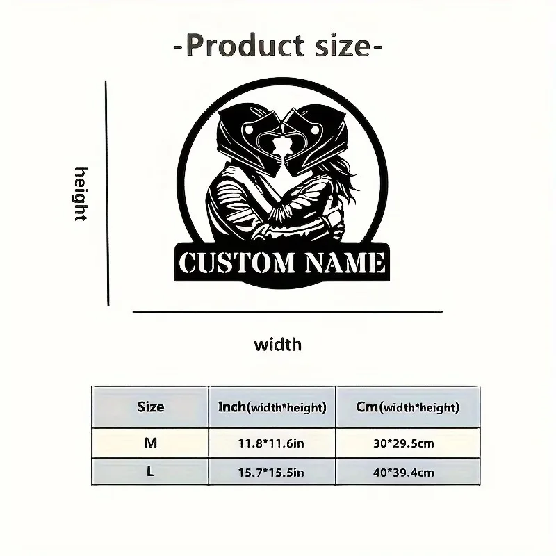 Personalized Motorcycle Couple Metal Wall Art, Self-Defined Name/Date/Numbers, Wedding/Anniversary/Valentine's Day Gift
