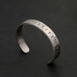 Fashion Vintage Viking Rune Bracelest for Men Women 316L Stainless Steel Simple Open Bracelet Amulet Jewelry Gift Dropshipping