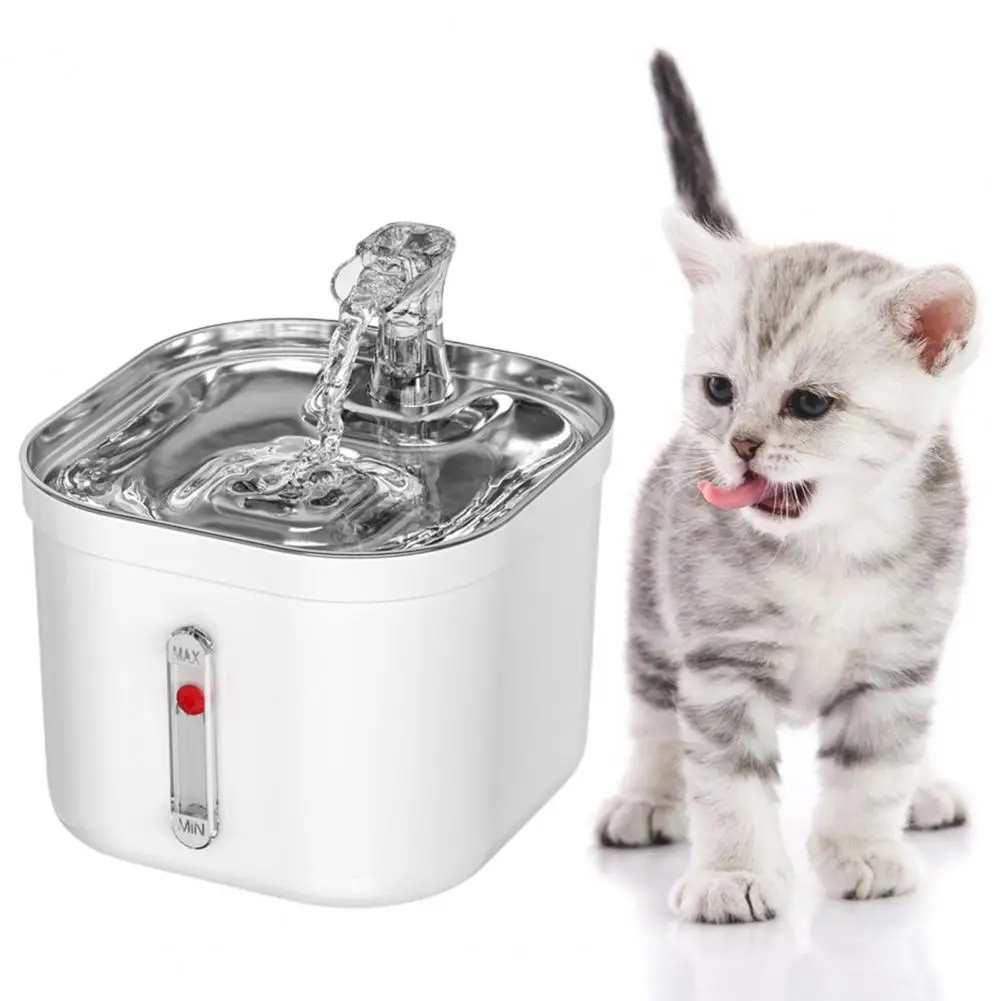 

2.0L Pet Water Feeder Stainless Steel Cat Water Fountain Three Modes Multi-Layer Filtration Quiet Automatic Pet Water Dispenser