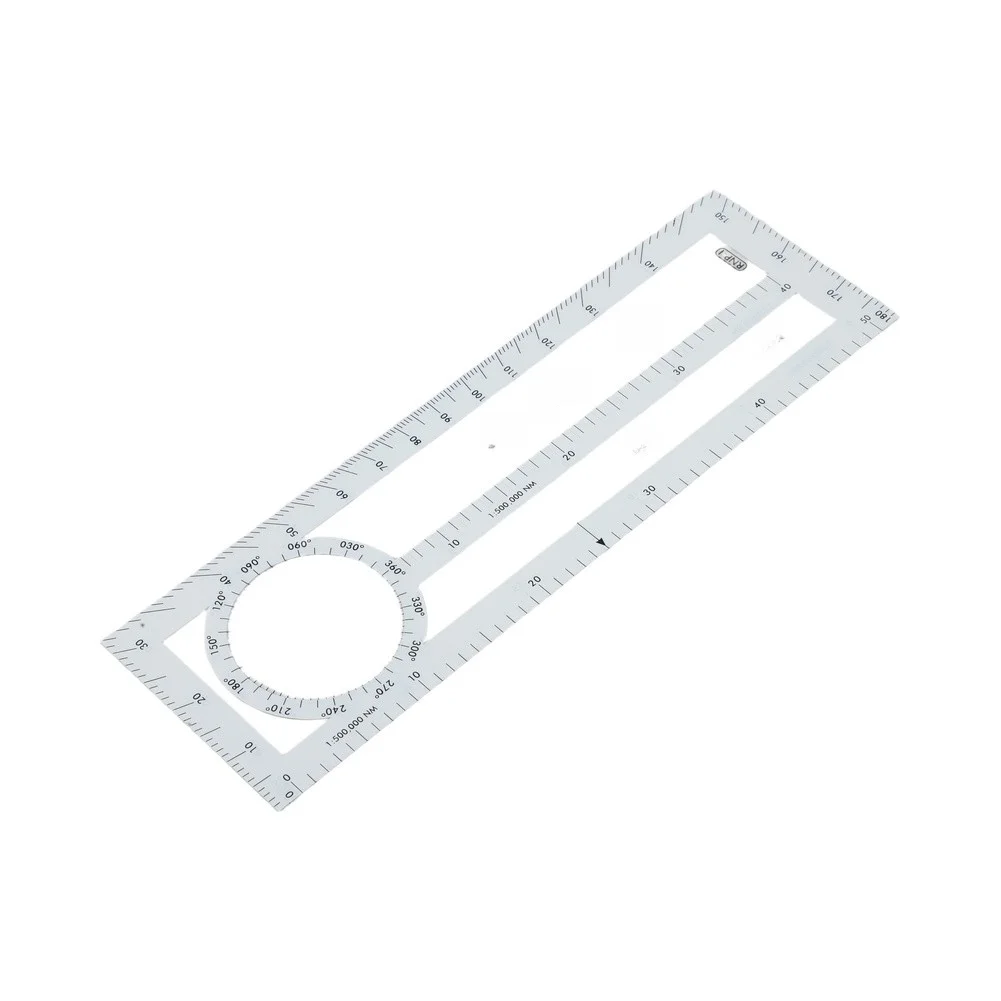 Transparent CNP-1 Navigation Slide Rule for Aviation Manual Navigation with Angle Measurement and Scale Conversion 16.8 x 6.2 cm