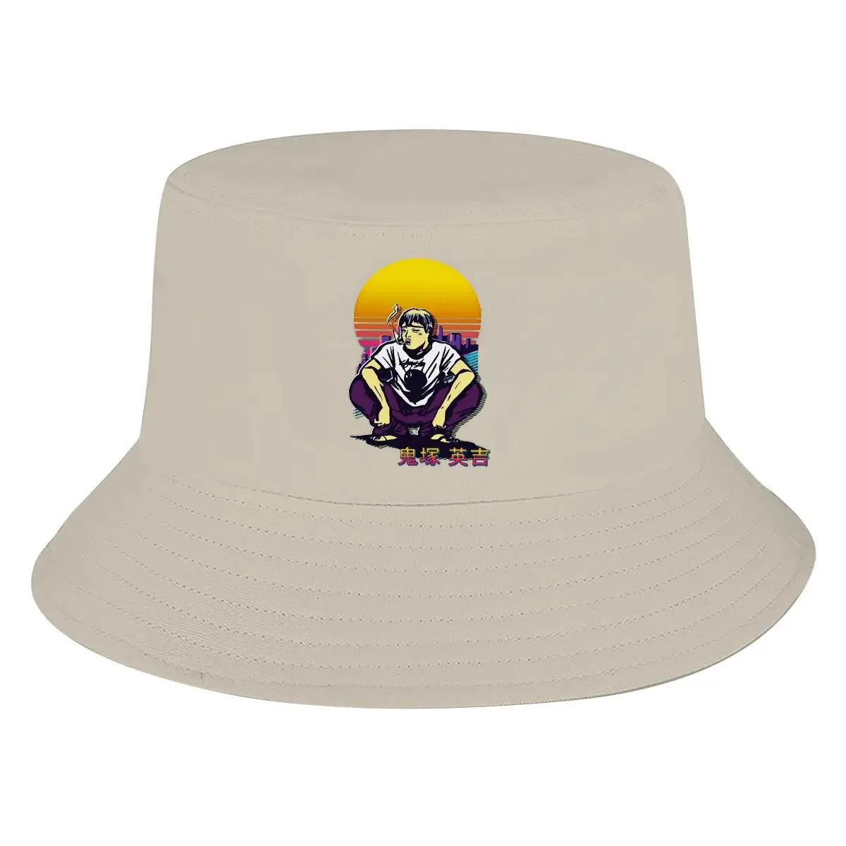 Great Teacher GTO Bucket Hat Eikichi Onizuka Retrowave Men's Women's Fisherman Cap Hip Hop Beach Sun Fishing Hats