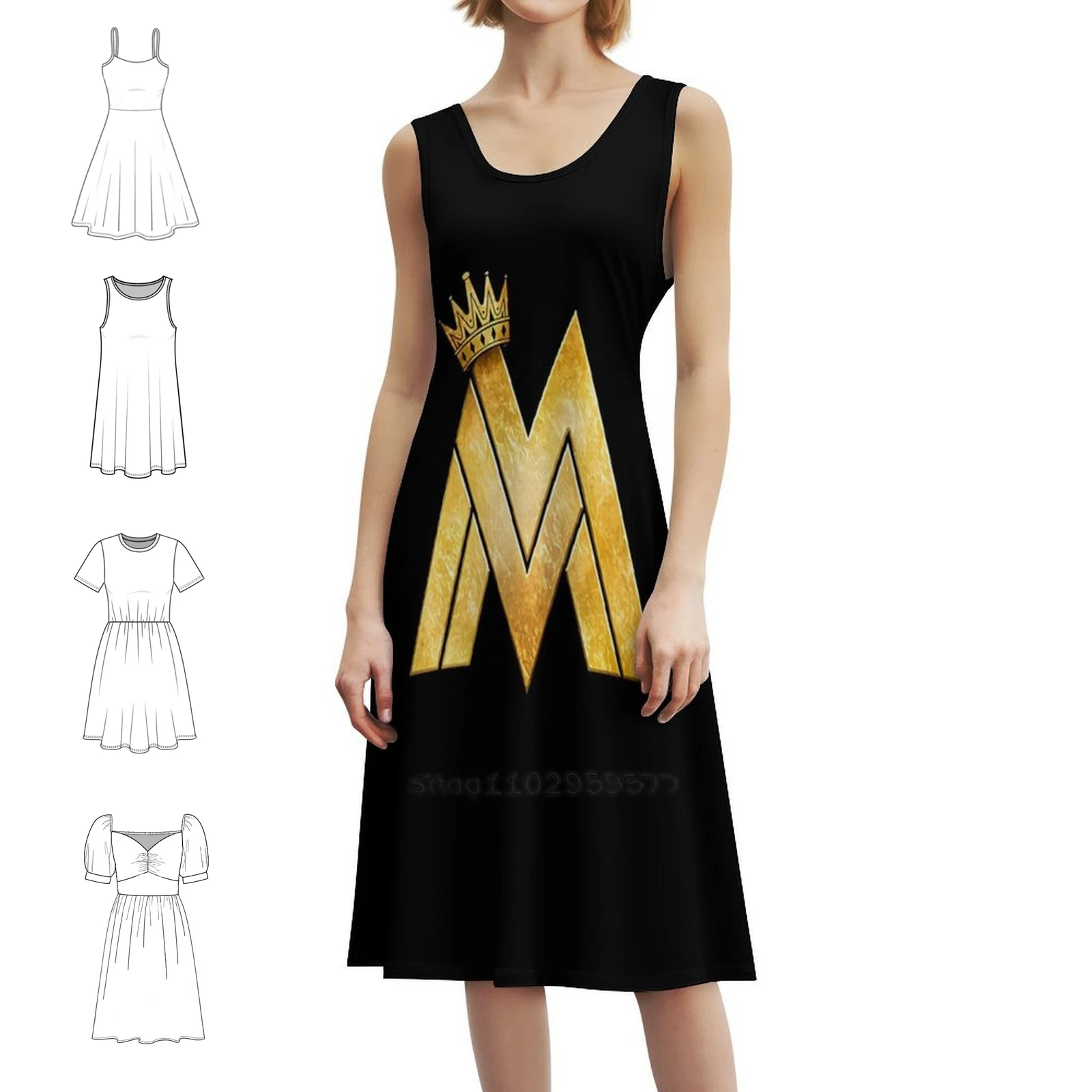 

Logo Exclusive Women's Elegant Party Dress A-Line Dress With Short/Long/Sleeveless Options Maluma Logo Exclusive Women's