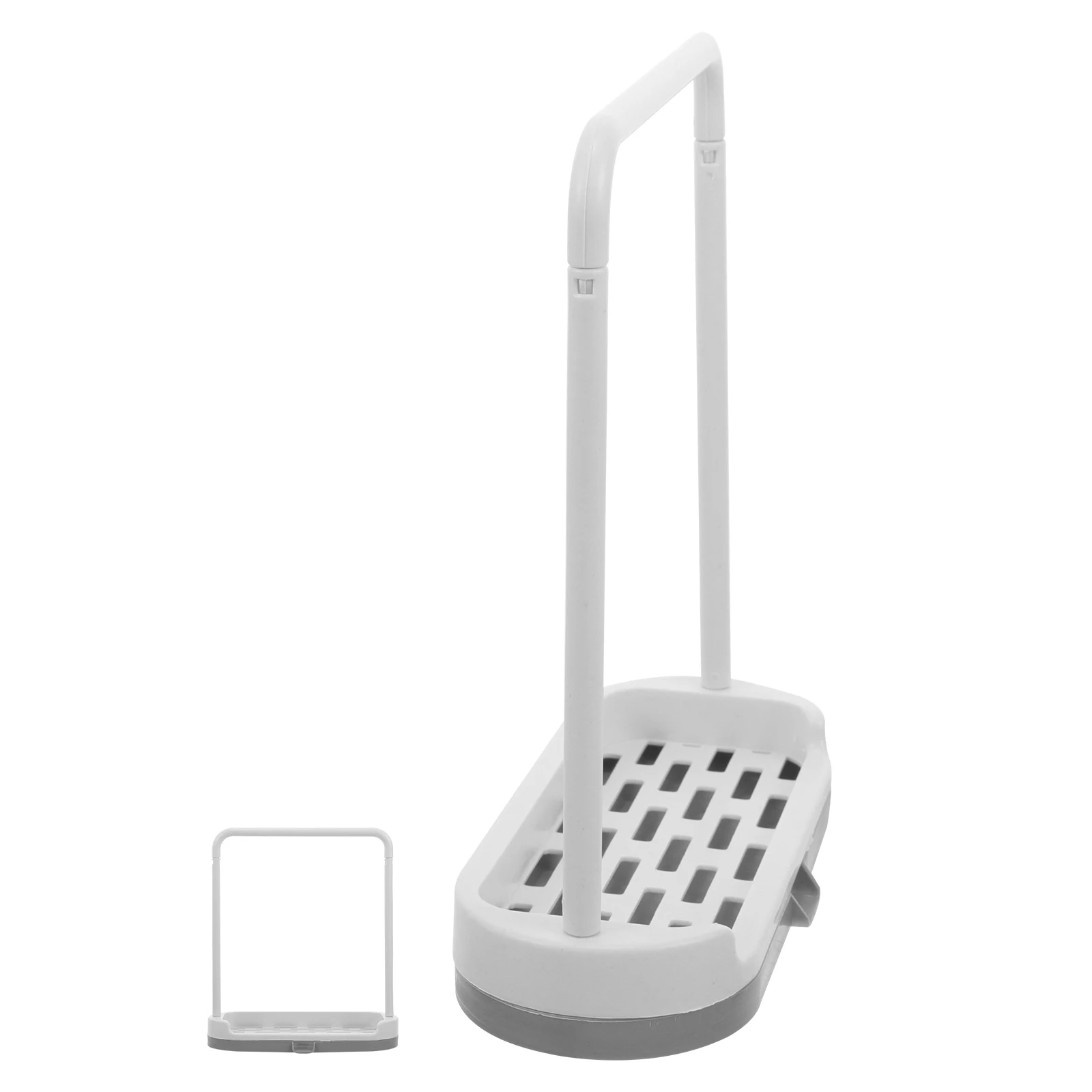 

Rack Plastic Countertop Organizer Dishcloth Sponge Drying Stand Grey Kitchen Towel Holder Storage Rack For Bathroom
