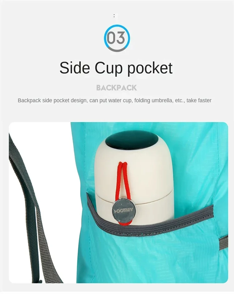 Neuer Unisex-Rucksack, leicht, faltbar, mehrfarbig, Outdoor-Rucksack, Frühlingsmode, Mini-Einkaufstasche – Detail 8