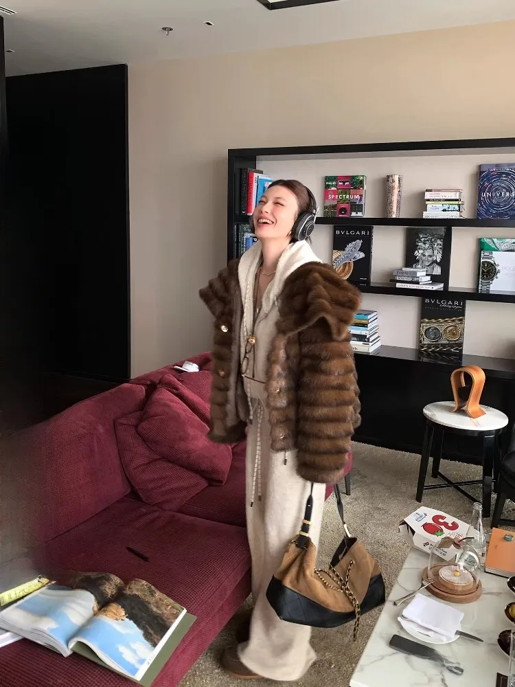 

DULA Home Sun Island с большим воротником из искусственного меха, экологически чистая шуба с мехом, женская зимняя теплая верхняя одежда для ленивых, повседневная длинная све