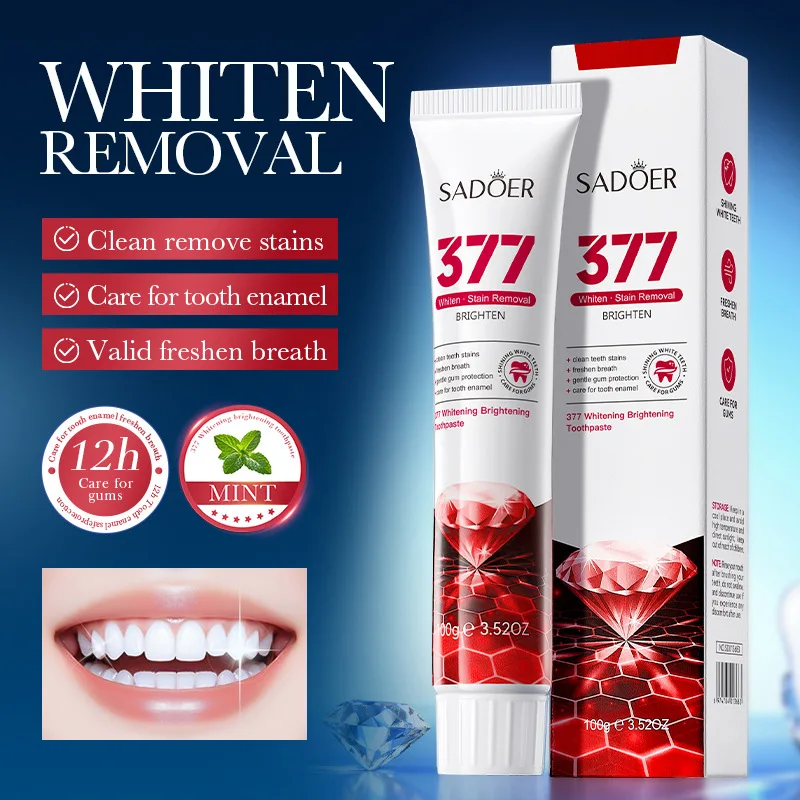 Toothpaste whitening, yellow stain removal,bad breath removal,smoke stain removal, adult specific quick whitening gum protection