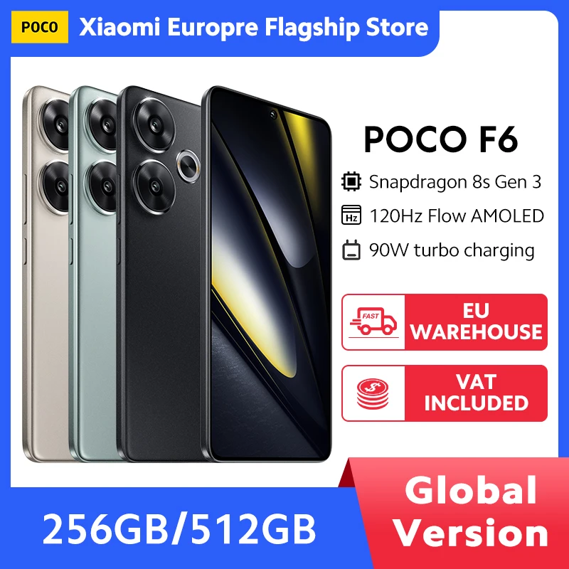 POCO F6 Smartphone Global Version Snapdragon®8s Gen 3 90W Turbo Charging 6.67