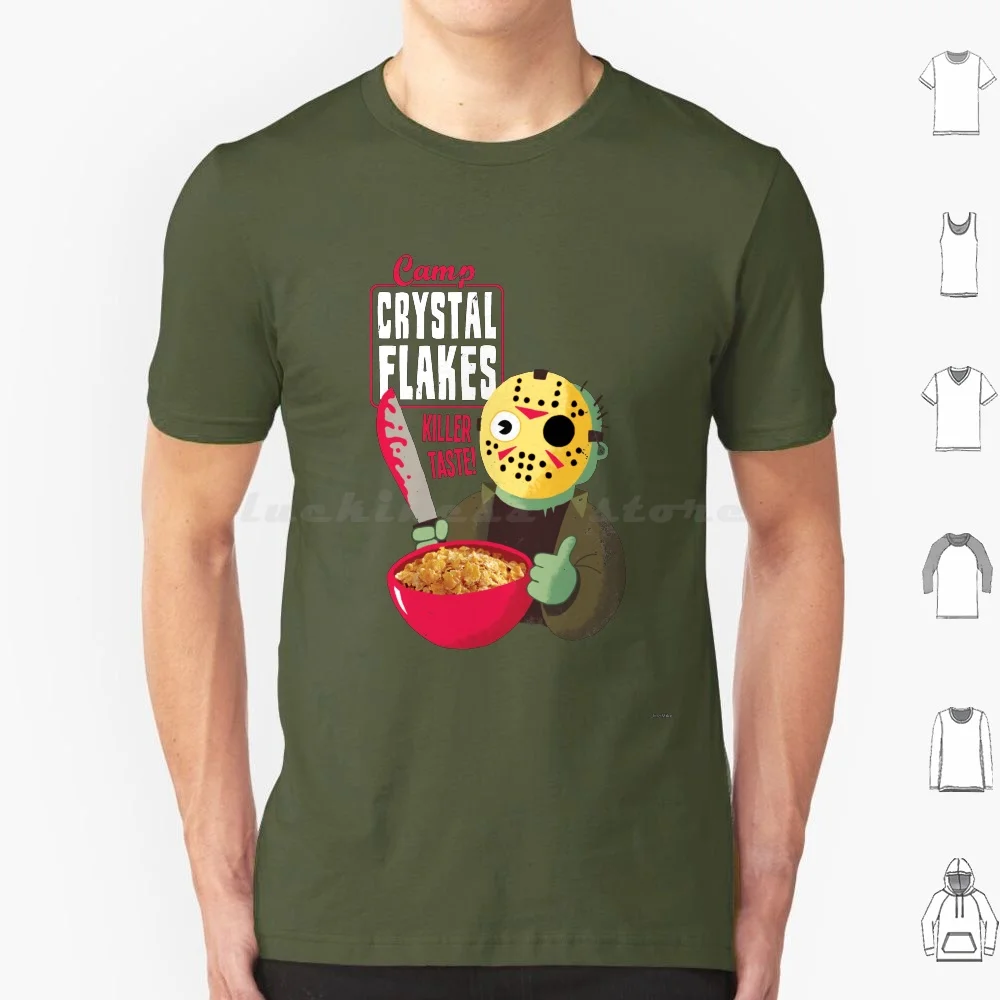 Camp Crystal Flakes T Shirt Men Women Kids 6xl Cereal Vintage Horror Retro 80s 1980s Slasher Jason Vorhees Funny Parody Dinomike