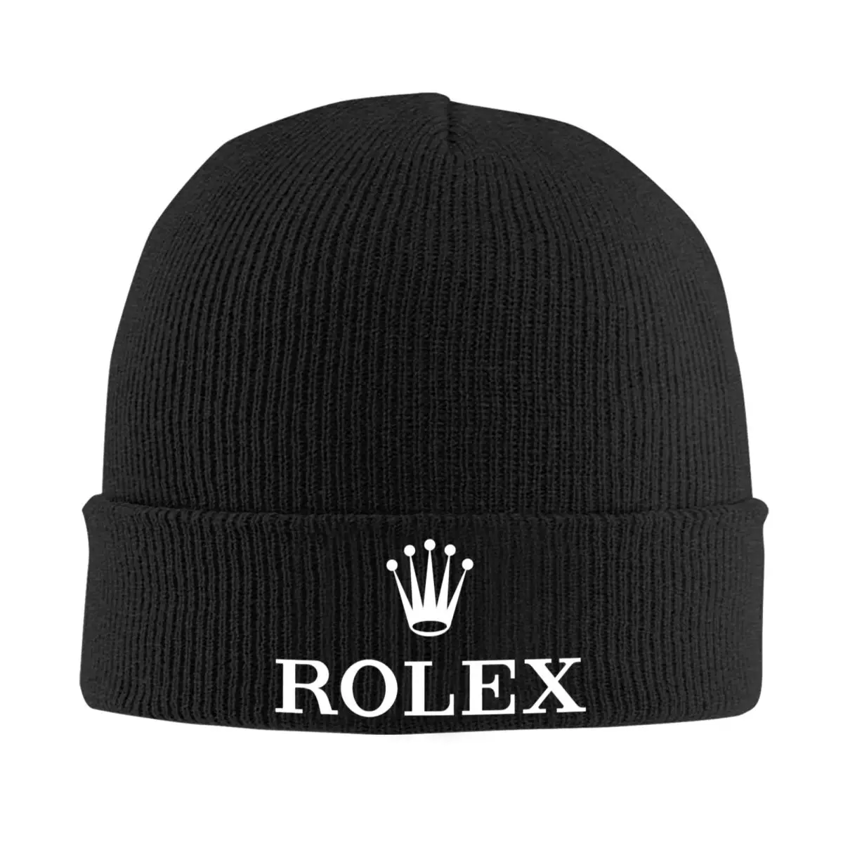 Sombrero blanco con logotipo de R-ROLEX, gorros de otoño e invierno, gorro holgado, gorro acrílico para hombre y mujer