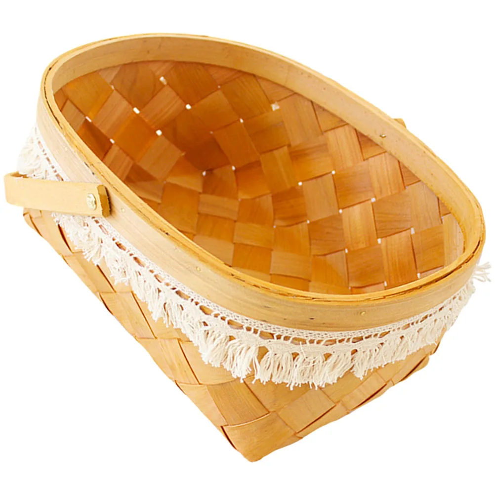 

Rattan Storage Basket Wicker Baskets Harvest Garden Vegetables Outdoor Handwoven Picnic Bread Flower Girl Gifts Empty Container