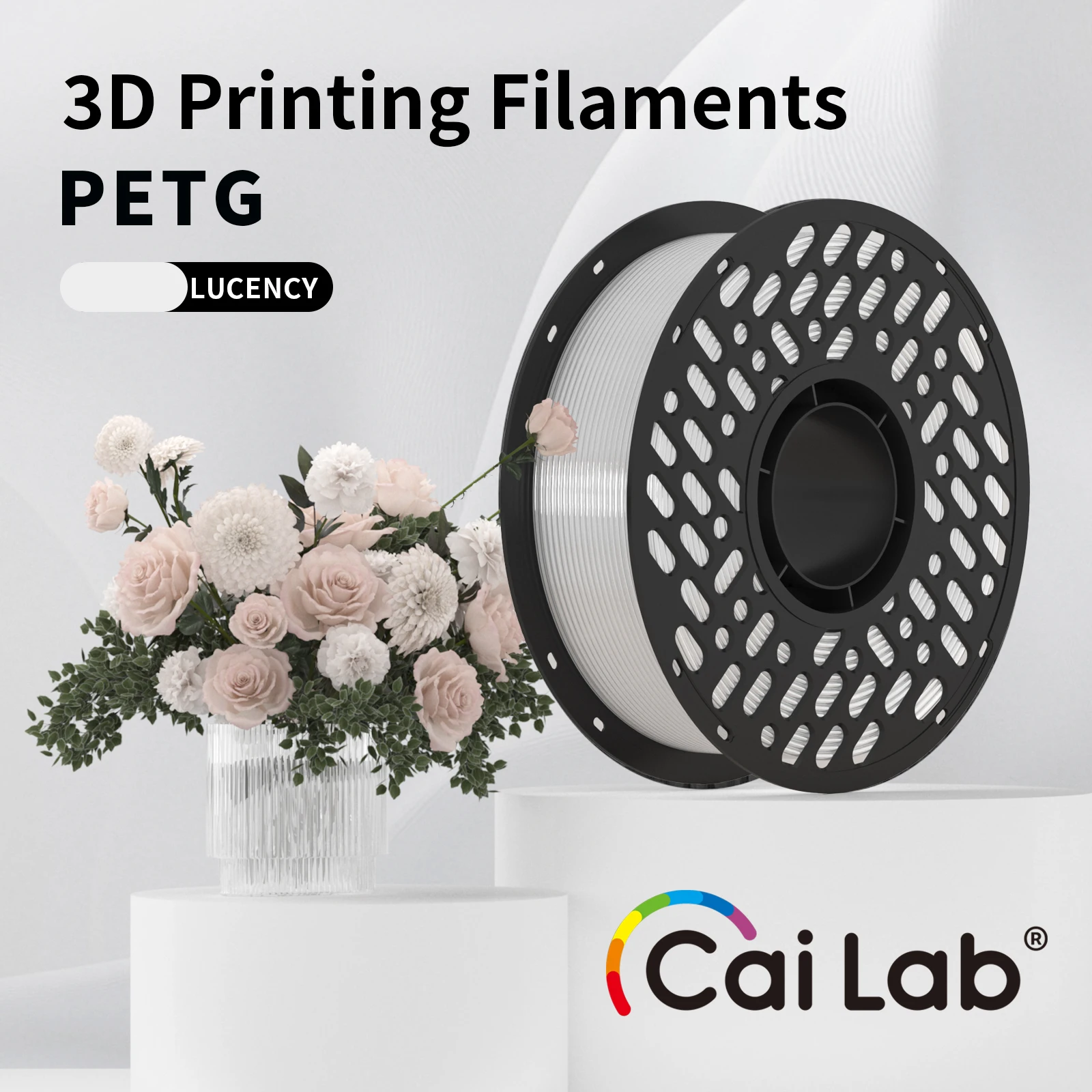 

CaiLab PETG 3D filament 1KG 1.75 mm /-0.02 mm 3D printing filament neatly wound Vacuum packaging High speed printing