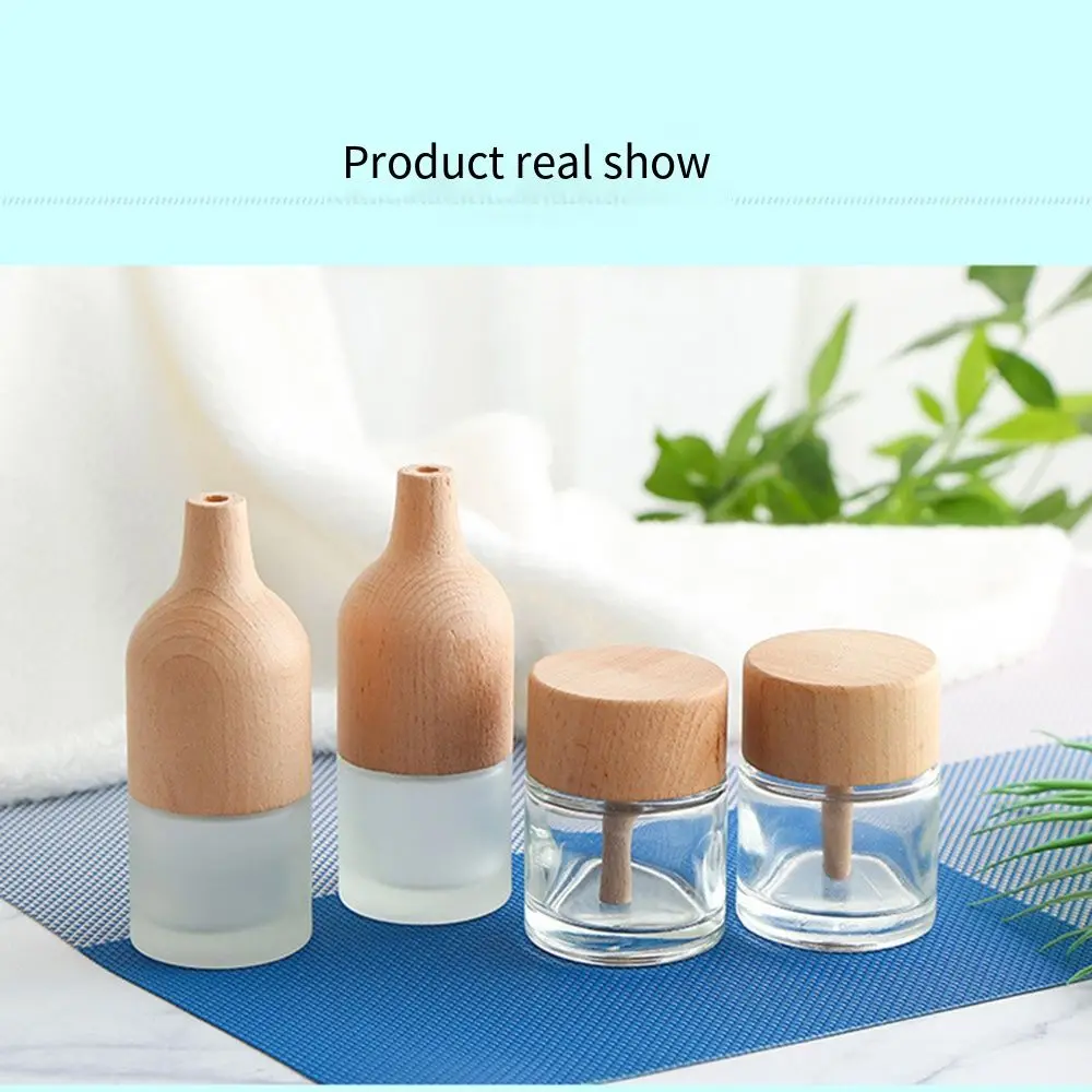 Aromatherapy Bottle Perfume Bottles Reed Diffuser Vase Essential Oil Solid Wood Empty Jar Glass
