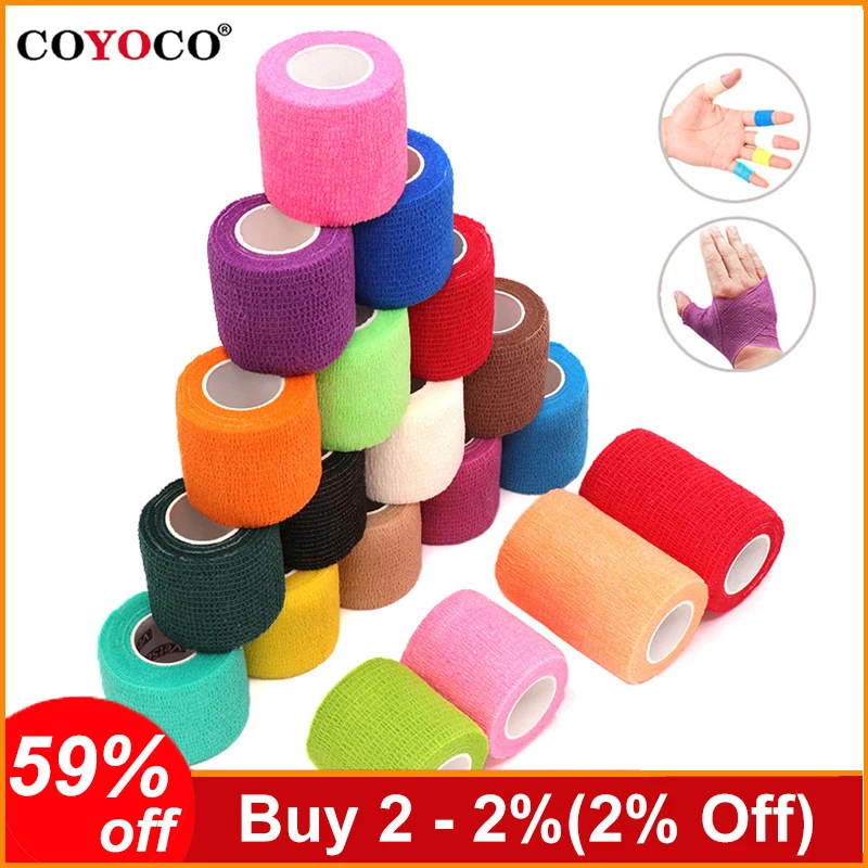 4.8m Sports Color Bandage Wraps Athletic Tape Motorcycle Elastoplast Women Fashion Finger Knee Tape Finger Tape Dropshipping