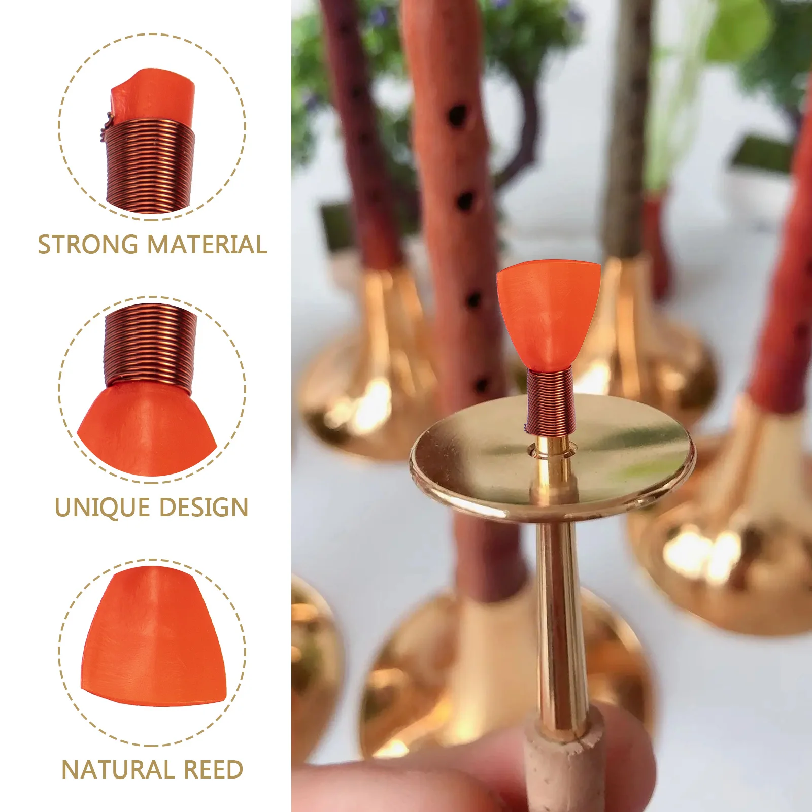 

10pcs Suona Reeds Replacement High-Class Copper Wire Natural Texture Creative Sound Labor-Saving Mouth Shape Adjusted Polished