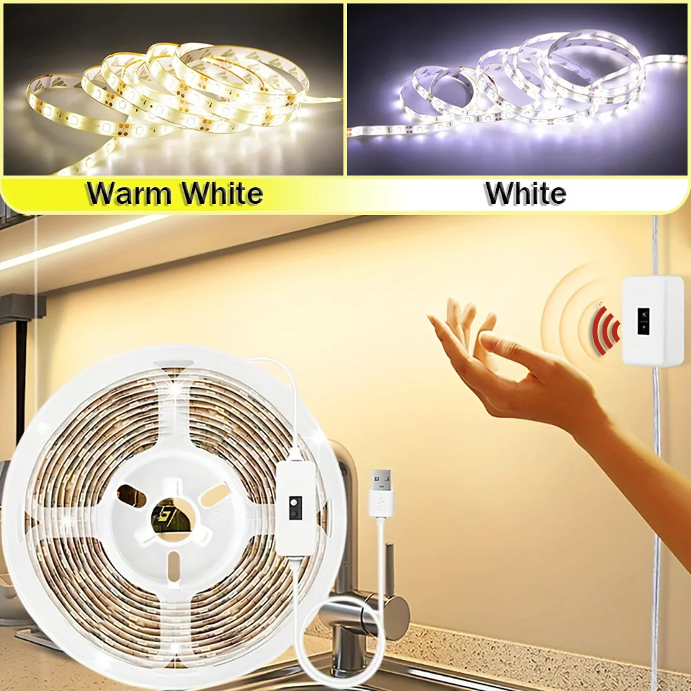 DC 5V Lamp USB Motion LED Backlight TV Kitchen LED Strip Hand Sweep Waving ON OFF Sensor TV Kitchen Under Cabinet Lamp