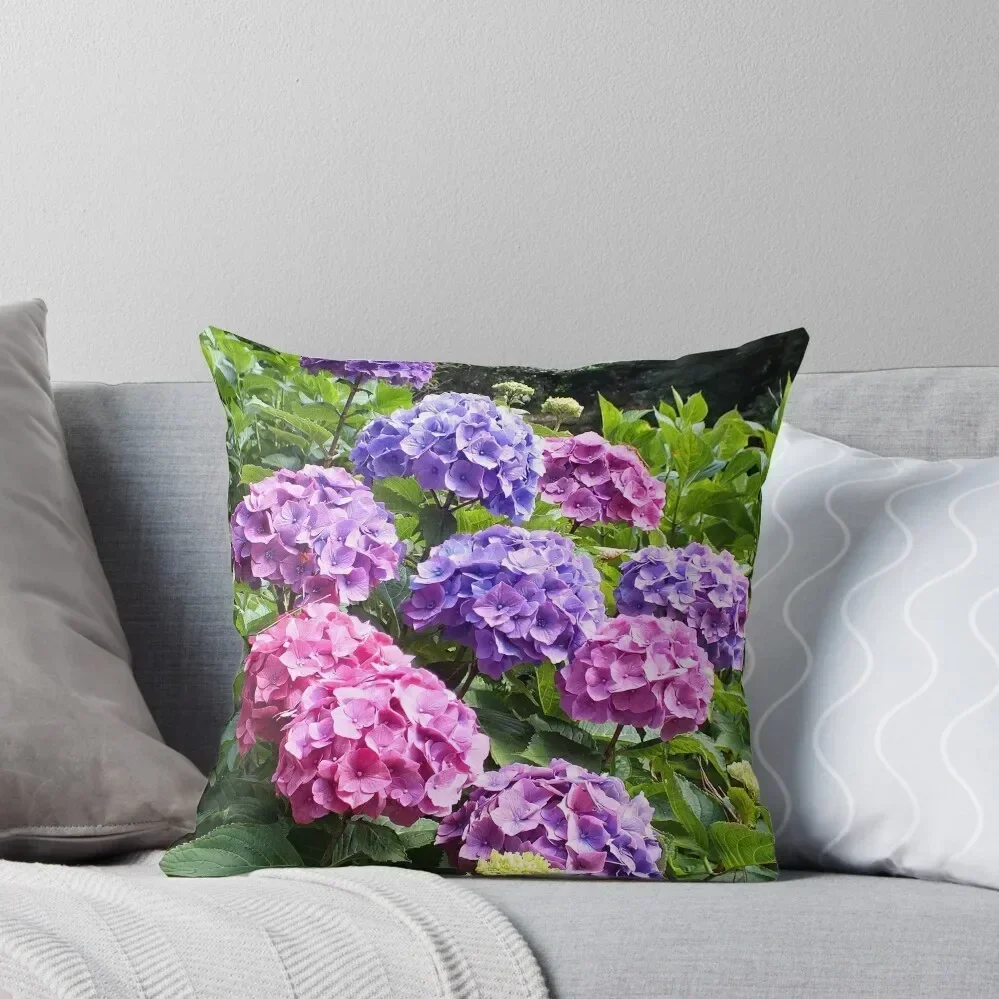 

Hydrangeas at Trebah Gardens Throw Pillow pillow cover christmas pillow cover luxury Cushion Child Sitting Cushion