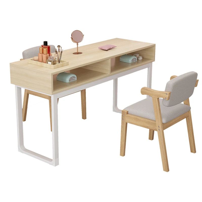 Wood Desk Manicure Nail Tables Makeup Professional White Modern Nail Tables Living Room Mesa Manicura Salon Furniture MR50NT