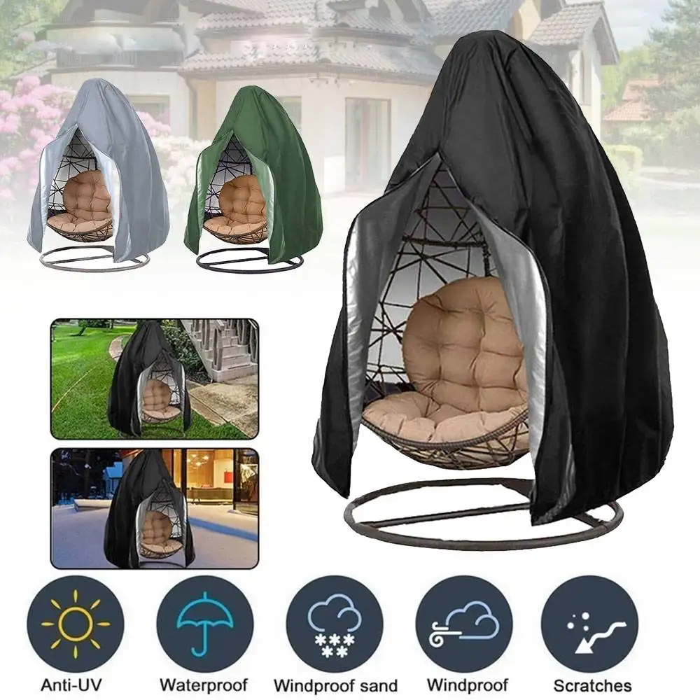 Outdoor Garden Patio Hanging Chair Cover Hammock Swing Chair Waterproof Dust Chair Egg Seat Rain Zipper Protective Case  Cover