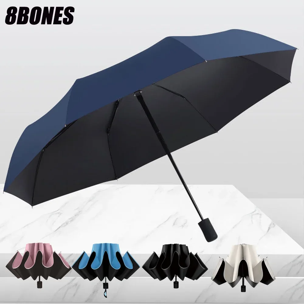 Folding 8-bone Automatic Umbrella Men\'s Large Double Women\'s Sunny and Rainy Dual-purpose Sun Shade Sunscreen UV Solar Umbrella