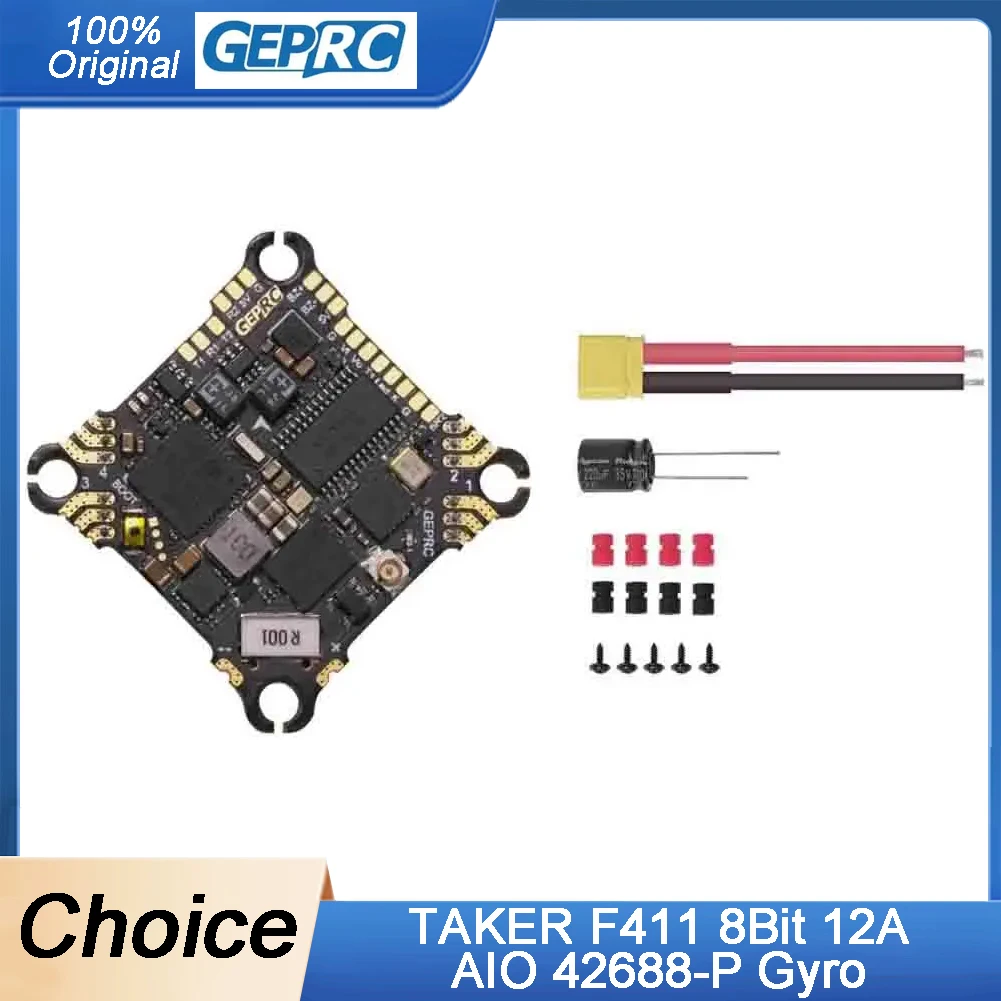 

GEPRC TAKER F411 8Bit 12A AIO 42688-P Gyro for Buzzer and LED Light Function DIY FPV Quadcopter Replacement Accessories RC Parts