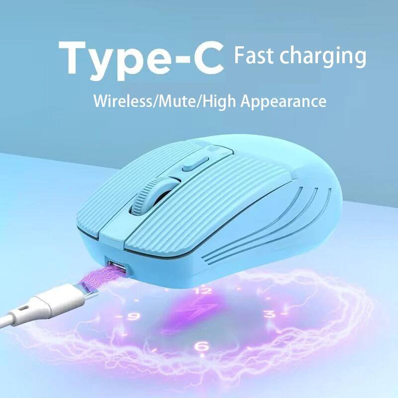 

CW3 Wireless Mouse Computer Gaming Bluetooth 5.2 Mouse Laser 2.4g USB Type-C Rechargeable Laptop Roller Silent Pink Optical Labe