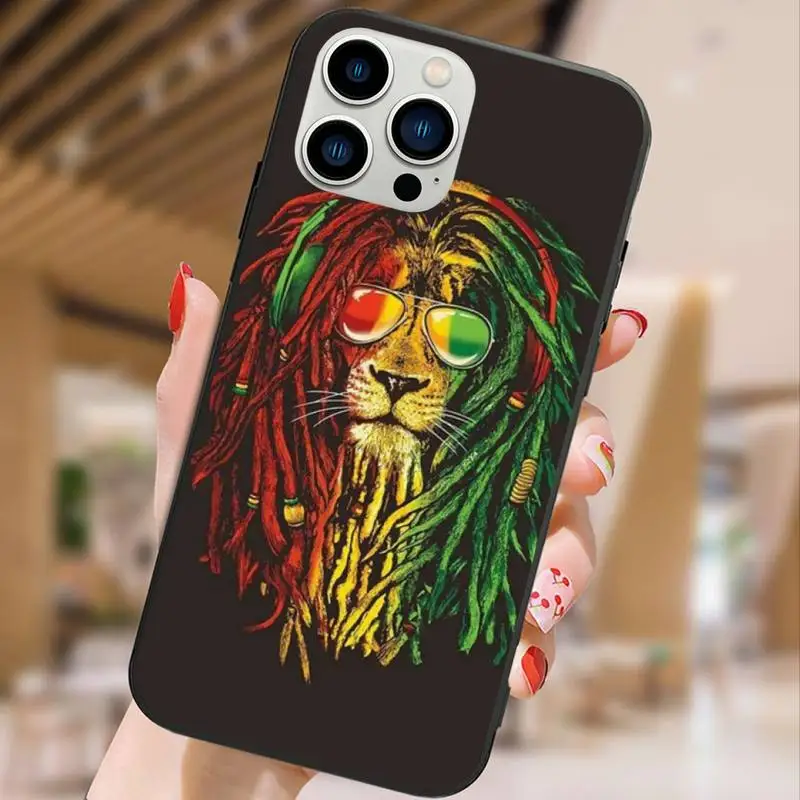 Bob Marley Rasta Lion Phone Case For iPhone 15 14 13 12 11 Pro Max Mini XS XR