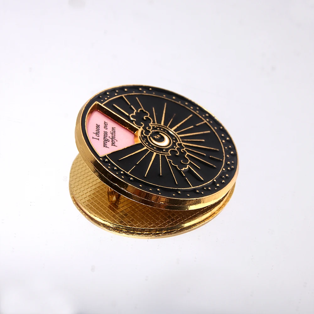 Bold Affirmations Spinner Enamel Pin Mental Health Interactive Badge Brooch For Women Men Lapel Pin Backpack Accessories Gifts