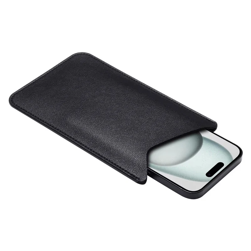 Universal PU Leather Fabric Mobile Phone Bag For iPhone 16 15 14 13 12 Pro Max Samsung Xiaomi Huawei Protective Cell Phone Pouch