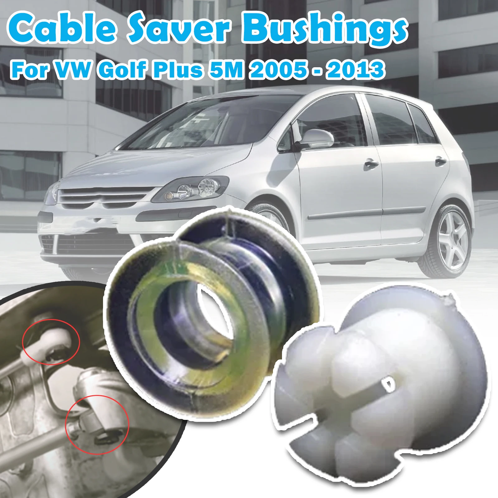 

For VW Golf Plus 5M Manual Transmissions Gearbox Shifter Cable End Cable Saver Bushings Thumbulator Repair Kit 2005 2006 - 2013