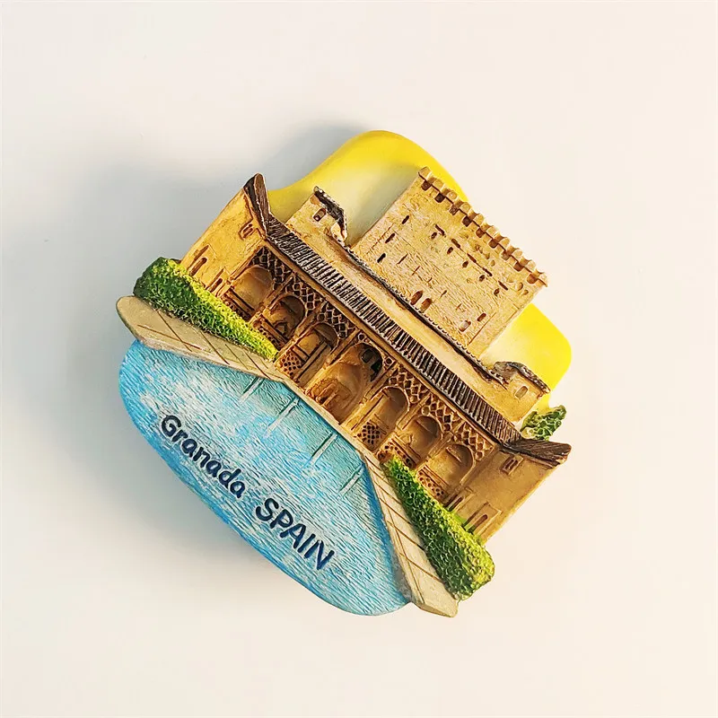 Alhambra Palace in Granada, Spain Three-dimensional painting magnetic sticker refrigerator magnet resin material