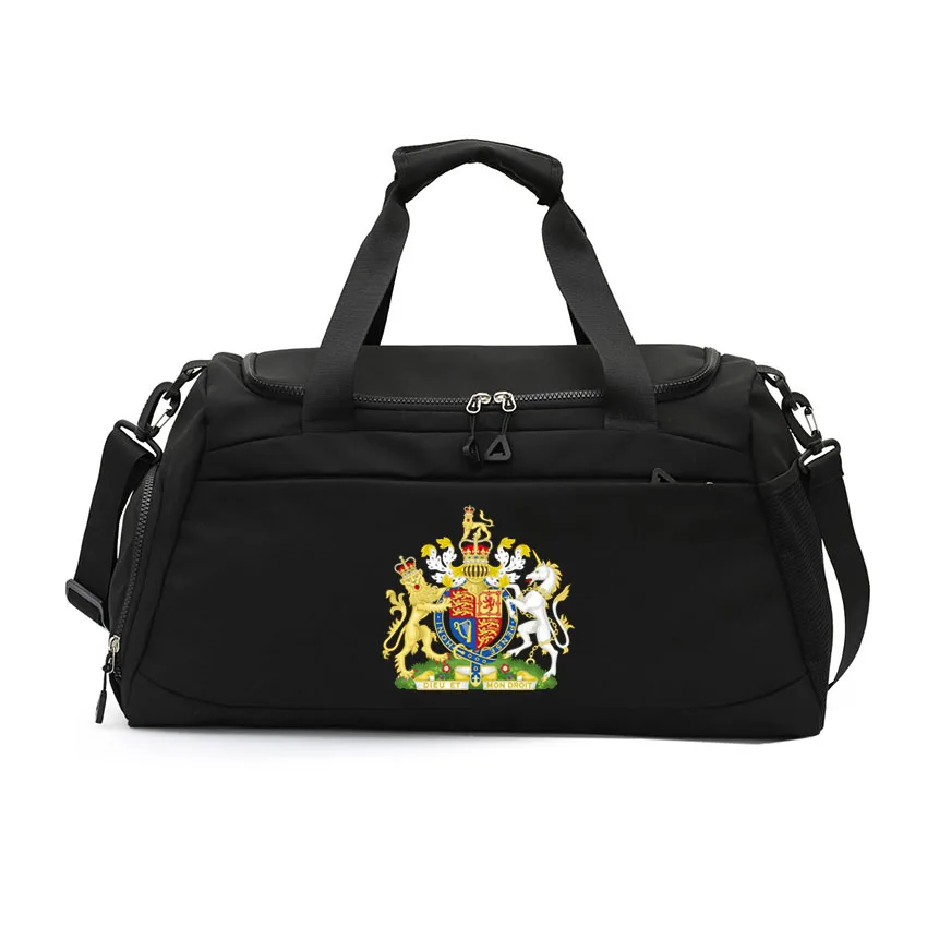 

United Kingdom Emblem Printed Shoulder Bag Large Capacity Travel Luggage Bag Basketball Handbag Fitness Yoga Couple Bag