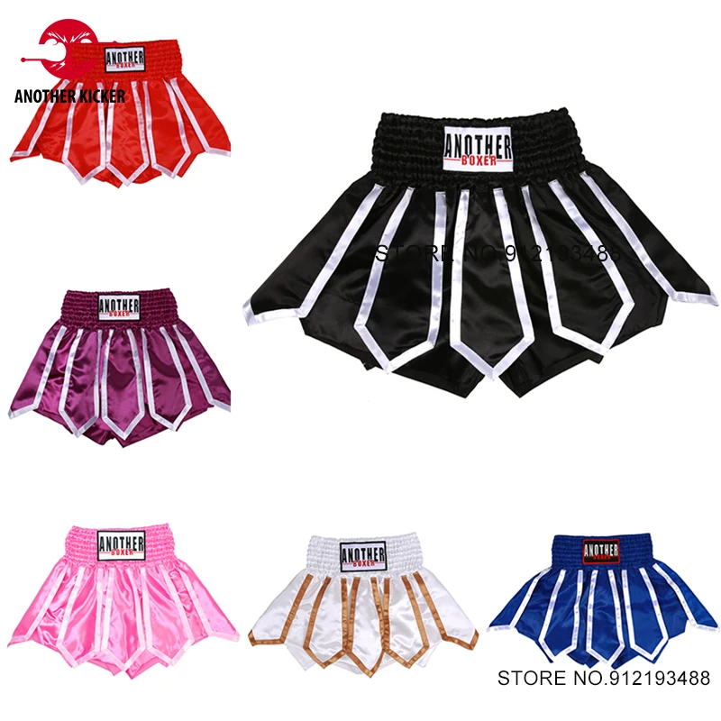 

Muay Thai Shorts Kick Boxing Shorts Men Women Kids Lotus Ribbon Martial Arts MMA Clothing Gym Grappling Kickboxing Fight Pants