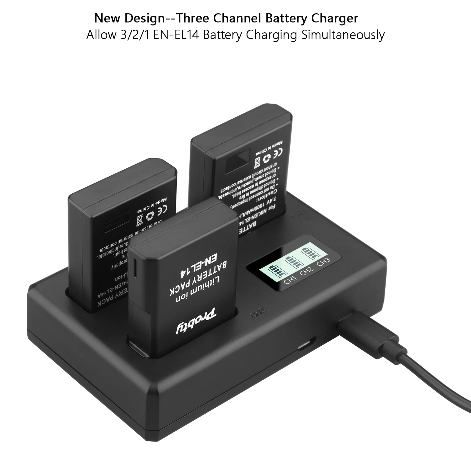 1500mAh EN-EL14 EN EL14 EN-EL14a batterij + LCD 3-kaartsleuf oplader voor Nikon D5600, D3200, D3500, D3300, D3400, D3100, D5100